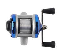 Cloimei Deukio Premium Ice Fishing Reel Wheel Smooth Handle Durable ABS Nylon Construction Automatic Line Guide System Portable Reel for Winter Ice Fishing River Fishing Golden Blu (Blue)