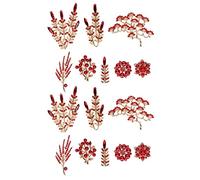 Cloimei Diamond Pearl Embellishments 16PCS Flower Buttons Alloy Pendants Elegant Jewelry Making Accessories for Wedding DIY Crafts Bridal Decorations Red