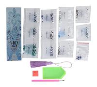 Cloimei DIY Bookmarks Kit with Tassel 5D Diamond Embroidery Craft Set for Adults Beginners Diamonds Artificial Leather Bookmark Includes 12 Bags Diamonds Pen Plate Stick Block (AA390)