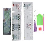 Cloimei DIY Bookmarks Kit with Tassel 5D Diamond Embroidery Craft Set for Adults Beginners Diamonds Artificial Leather Bookmark Includes 12 Bags Diamonds Pen Plate Stick Block (AA263)
