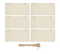 Cloimei DIY Wooden Plaques 6 Pack Unfinished Rectangular Wood Signs with Holes for Painting Crafting Hanging Home Decor Coffee Shop Wedding Party Decorations Natural Poplar Plywood