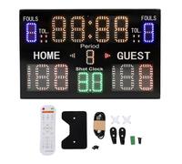 Cloimei Electronic Scoreboard 15 Digit LED Display Multisport Portable Score Keeper with Remote Control for Basketball Volleyball Wrestling Boxing Tabletop Scoreboard for Gyms Recr