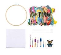 Cloimei Embroidery Punch Needle Kit 100Pcs Colorful Threads Set with 50 Colors Embroidery Floss Sewing Tools for DIY Hand Embroidery Cross Stitch Needlework Crafts