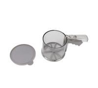 Cloimei Flour Sifter Sieve Adjustable Fine Mesh Transparent PP Handheld Powder Sifter for Baking Cooking Kitchen with One Hand Operation Easy to Clean (Single Layer)