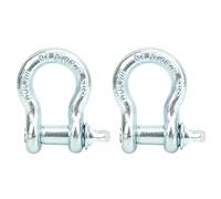 Cloimei G209 Alloy Steel Heavy Duty Bow Shackle Marine Lifting D Ring Shackle Strong Pulling Force Durable Towing Shackles for Emergency Rescue Towing and Tie Downs Zinc Plated 2 T (#312)