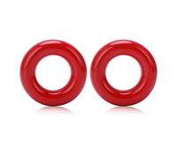 Cloimei Golf Weighting Ring 2 Pack Premium Glossy Swing Trainer Weight Donut for Golf Club Warm Up Practice Durable Plastic with Iron Core 6cm Diameter 292g (Red)