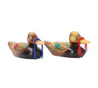 Cloimei Handcrafted Wooden Mandarin Ducks Figurines Colorful Love Birds Statue Romantic Home Decor Wedding Solid Wood Hand Painted 14.46oz (7121V-2062)