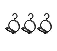 Cloimei Hanging Wig Stand Portable Space Saving Durable Plastic Wig Display Hanger for Home Travel Storage Organizer Black 3 Pieces