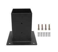 Cloimei Heavy Duty Galvanized Gazebo Bracket Fully Welded Powder Coated Black Post Bracket for Outdoor Wood Decks and Structures 3.6 Inch Inner Diameter (Straight)