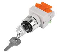 Cloimei Key Operated Rotary Switch 2 Position Heavy Duty 22mm Mount 1NO 1NC Flame Retardant Plastic for Industrial Control Panels Electrical Equipment