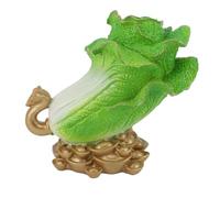 Cloimei Lucky Chinese Cabbage Ornament Feng Shui Wealth Decoration Prosperity Statue For Home Office Decor Housewarming Gift 7.5x7.1 Inches