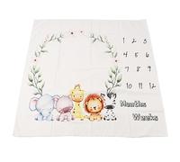 Cloimei Monthly Blanket Soft Polyester Photo Backdrop Garland Design Newborn Photography Prop 100x100cm
