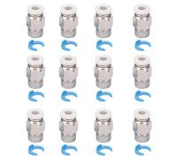 Cloimei Pneumatic Fitting Push Connector 3D Printer Extruder Accessories 12PCS M10 Thread Stainless Steel Quick Connect Fittings for CR10 Ender 3 Bowden Tube High Performance Durab