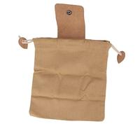 Cloimei Premium Canvas Foraging Bag with Leather Trim Large Capacity Foldable Pouch for Outdoor Fruit Picking Mushroom Garden Harvesting Waist Tool Storage Khaki 21x22x1cm