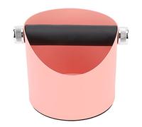 Cloimei Premium Coffee Knock Box Heavy Duty Non Slip Silent Coffee Grounds Bin with Large Beveled Opening for Espresso Machines Home Cafe Restaurant Stainless Steel 650g Capacity 5 (Pink)