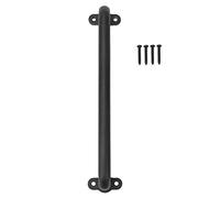 Cloimei Premium Nordic Style Black Steel Barn Door Handle Heavy Duty Pull Handle for Sliding Doors Closets Cabinets Gates 33x6x7.5cm Carbon Steel Rustproof Indoor Outdoor Use