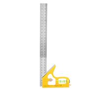 Cloimei Premium Stainless Steel Combination Square Ruler Professional Adjustable Multi Angle Measuring Tool for Woodworking Carpentry and Metal Fabrication Yellow 300mm 11.8 Inch