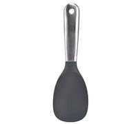 Cloimei Premium Stainless Steel Silicone Rice Spoon Soup Ladle Kitchen Utensil with Hanging Hole Ergonomic Nonslip Handle Heat Cooking Tool for Home Chefs Restaurant Use Black 4.4o