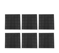 Cloimei Professional Acoustic Soundproof Foam Panels 6 Pack Studio Grade High Density Fireproof Polyurethane Sound Absorption Tiles for Home Theaters Recording Rooms 50x50x5cm Mult ((Black