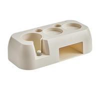 Cloimei Professional Espresso Tamping Station Multifunctional Coffee Organizer with Adjustable Height 51-58mm Portafilter Holder and Anti-Slip Base for Home Baristas Coffee Shops B (Beige)