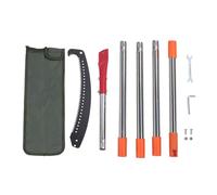 Cloimei Professional Extendable Tree Pruner Manual Pole Saw Heavy Duty Branches Trimmer for Garden Yard Forestry Stainless Steel Iron 85.83in 5 Sections