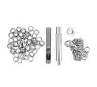 Cloimei Professional Grommet Tool Kit 100 Sets Heavy Duty Metal Eyelets with Hole Punch Pliers and Setting Tools for DIY Canvas Tarps Tents Clothing Repair Silver