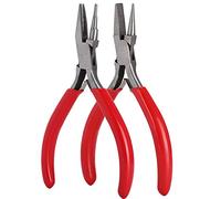 Cloimei Professional Jewelry Pliers Set 2Pcs Stainless Steel Handmade Tools with Rubber Grip for DIY Crafting Jewelry Making Metal Working