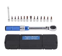 Cloimei Professional Torsion Wrench Set 15Pcs 1/4 Inch Drive Click Type Adjustable Torque Wrench Kit with Quick Release Button 2 to 24N Range for Automotive Repair and Equipment Ma