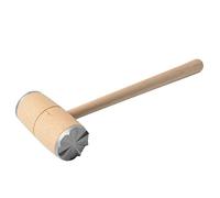 Cloimei Professional Wooden Meat Tenderizer Hammer with Aluminum Heads Dual Sided Mallet Design for Steak Chicken Beef Pork Tenderizing Kitchen Tool Restaurant Home Use Natural Woo