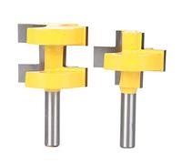 Cloimei Router Bit 8mm Shank 2PCS Square Tooth Carbide Woodworking Milling Tool for Drawer Making Cabinet Wood Craft Professional Grade Durable Cutting