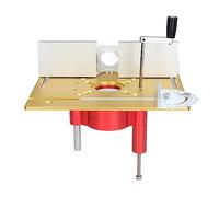 Cloimei Router Lift System Professional Grade Electric Router Table Insert Plate Precision Lifting Base Kit for Woodworking Chamfering Trimming Aluminum Alloy Stainless Steel Const (Gold)