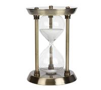 Cloimei Sand Clock Hourglass Timer Decorative Metal Glass Home Office Desk Accessory for Time Management Study Focus Game Timing Computer User Rest 15cm Small Size (M)