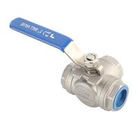 Cloimei Stainless Steel 304 Three Way L Type Ball Valve 1 Inch DN25 Female Thread Rustproof Industrial Ball Valve for Water Oil Steam Control Shutoff Applications