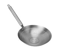 Cloimei Stainless Steel Colander Spoon 3mm Fine Mesh Skimmer with Comfortable Handle Large Slotted Spoon for Kitchen Cooking Frying Pasta Vegetables Oil Filter Durable 304 Stainles (24cm)
