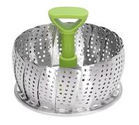 Cloimei Stainless Steel Steam Basket Foldable Multipurpose Kitchen Steamer Rack for Vegetables Seafood Meat Cooking Utensil with Material Silver 10oz 13oz (Small)
