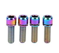 Cloimei Titanium Alloy Bicycle Stem Screws M6x18 High Strength Lightweight Road Bike Mountain Bike Bolts for Stem and Seat Clamp 4PCS Set Resistant Durable Hardware (Colorful)