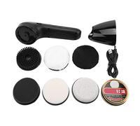 Cloimei USB Rechargeable Electric Shoe Brush Handheld Multifunctional Leather Shoes Polisher with 6 Brush Heads for Leather Shoes Bags Sofas Cars USB Powered Lightweight Portable D