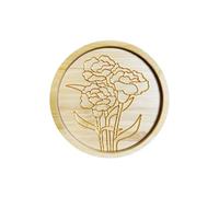 Cloisonne Filigree Bamboo Coaster, Flower Cloisonne Enamel Painting Coaster, DIY Cloisonne Supplies (Carnation)