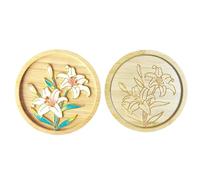 Cloisonne Filigree Bamboo Coaster, Flower Cloisonne Enamel Painting Coaster, DIY Cloisonne Supplies (Lily)