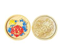 Cloisonne Filigree Bamboo Coaster, Flower Cloisonne Enamel Painting Coaster, DIY Cloisonne Supplies (Peony)