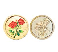 Cloisonne Filigree Bamboo Coaster, Flower Cloisonne Enamel Painting Coaster, DIY Cloisonne Supplies (Rose)