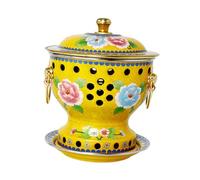 Cloisonne Hot Pot Sturdy Family Gathering Warming Pot Cooking Pot Enamel Pot Yellow