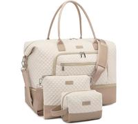 CLOKARS Travel Duffle Bag for Women, Personal Item Bag, Beige Camel-2, M, Weekender Bag for Travel