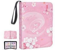 CLOKORIA Card Binder for Girls Gifts,440 Cards Collectible Trading Card Holder Case with 55 Sleeves, 4 Pocket for TCG Game Cards Collection Sports Trading Cards Collector Album (Flowers)