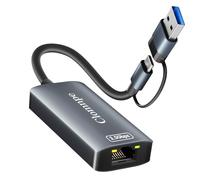 Clomnpe USB C to Ethernet Adapter, USB 3.0 Type-C to 2.5G Gigabit Ethernet Network Adapters, RJ45 2500Mbps LAN Internet Adapter, Plug & Play for MacBook Pro/Air, Laptop, Mac OS, Windows, Linux etc.