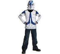 Clone Trooper + Mask Boys Fancy Dress Star Wars Childs Kids Halloween Costume