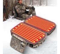 Clonivent Heated Seat Cushion Foldable Heated Stadium Seats for Bleachers Extra Wide Heating Seat Pad with 3 Level Heat Setting,1 Pocket, and USB Plug for Outdoor Sports Hunting Camping(No Power Bank)