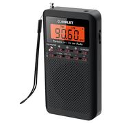 clooblut RD218 Portable Radio FM/AM/SW Transistor Battery Operated by 2*AA Batteries with Key Backlight LCD Display Digital Alarm Clock Sleep Timer,Best Reception,Best Sound Quality Pocket
