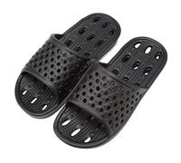 clootess Shower Shoes Slide for Men and Women Holes Bath Slipper Bathroom Sandal Pool Gym College Dorm Non-Slip, Black, 11.5-12.5 Women/10-11 Men