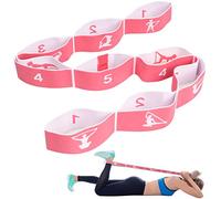 CLOPAE Yoga Stretching Band, Fitness Bands, Yoga Stretch Strap with 9 Loops, Highly Elastic Gymnastics Band, Upgrade Extend Yoga Stretching Strap, Effective Stretching